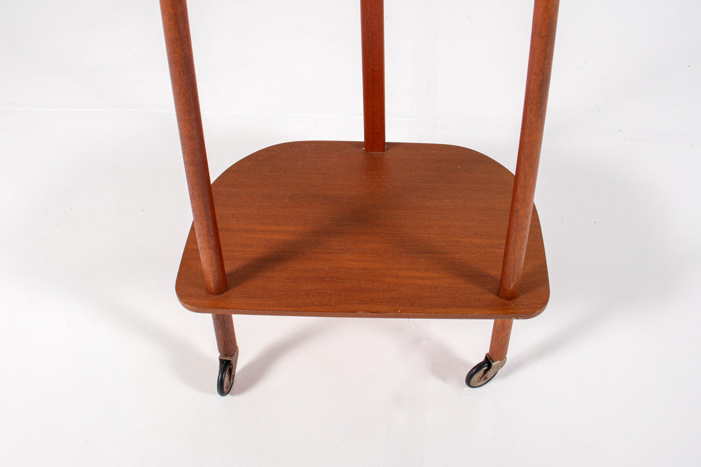 Teak dressboy with top tray and lower shelf