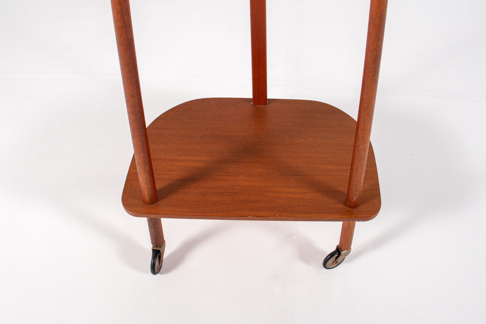 Teak dressboy with top tray and lower shelf