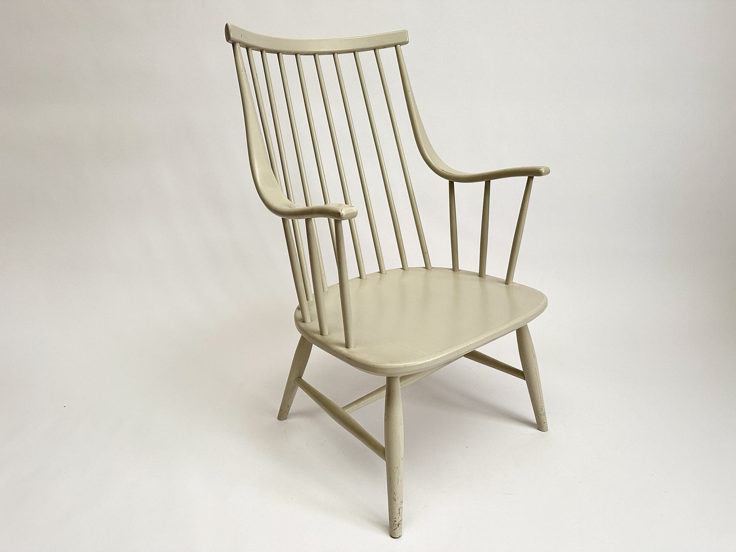 Vintage 1960s "Grandessa" Armchair by Lena Larsson for Nesto, Scandinavian Design, Spindle Back Chair