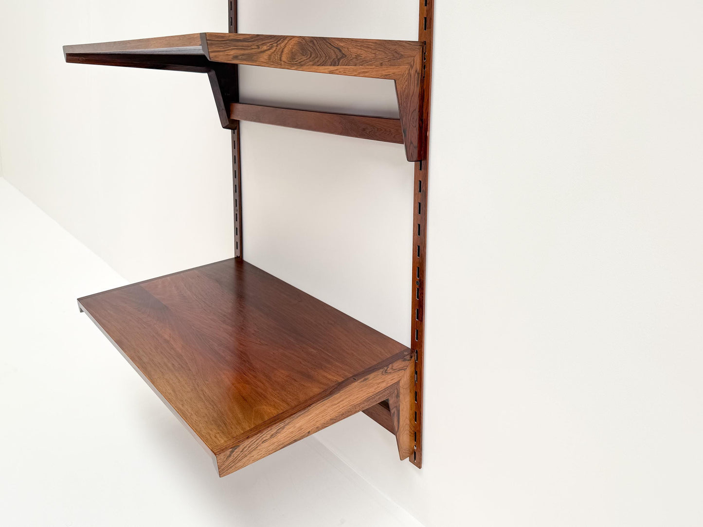Kai Kristiansen Rosewood Wall Shelving Unit with Desk Shelves