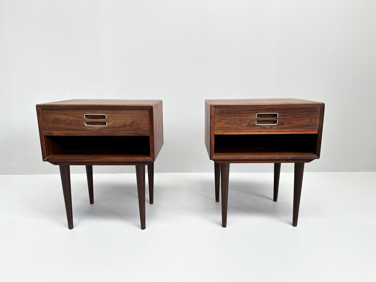 Vintage Rare Set of 2 Rosewood Nightstands by Johannes Andersen for Dyrlund 1960s
