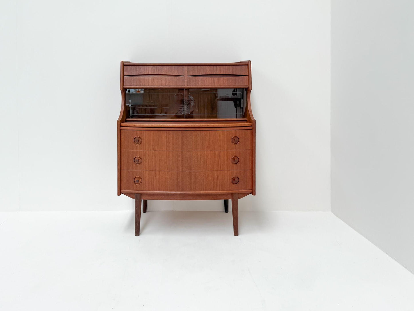 Mid-Century Teak Secretary Desk with Drawers | Gunnar Falsig by Falsig Mobler