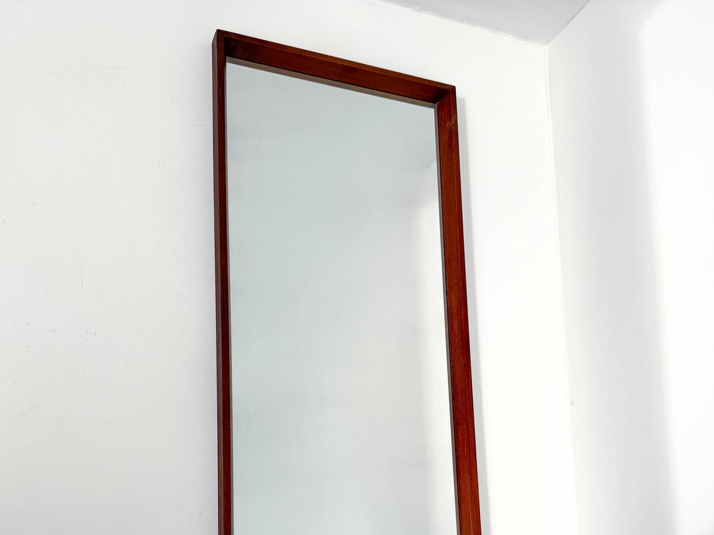 Midcentury Danish Modern Teak Wall Mirror & Shelf by Jansen Spejle