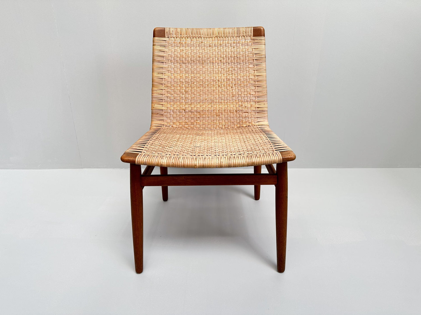 Rare Jørgen Høj Teak and Rattan Chair for Thorald Madsen, Denmark, 1950s