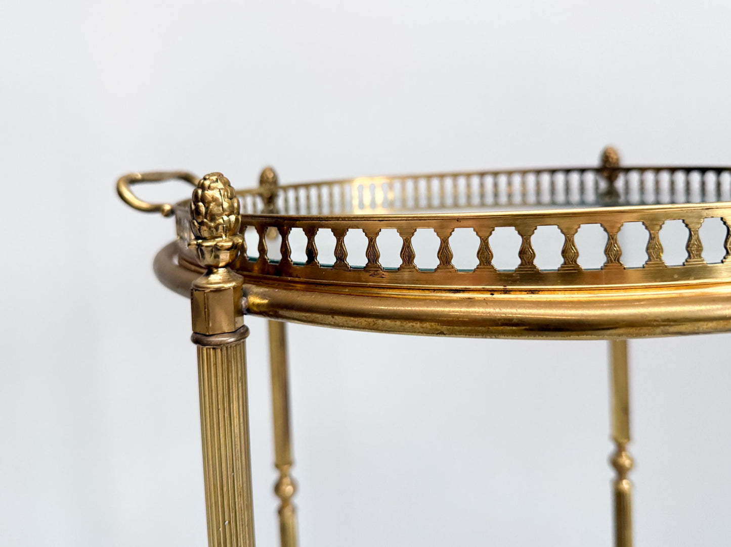 Vintage Mid-Century Brass & Glass Bar Cart, Hollywood Regency Serving Cart