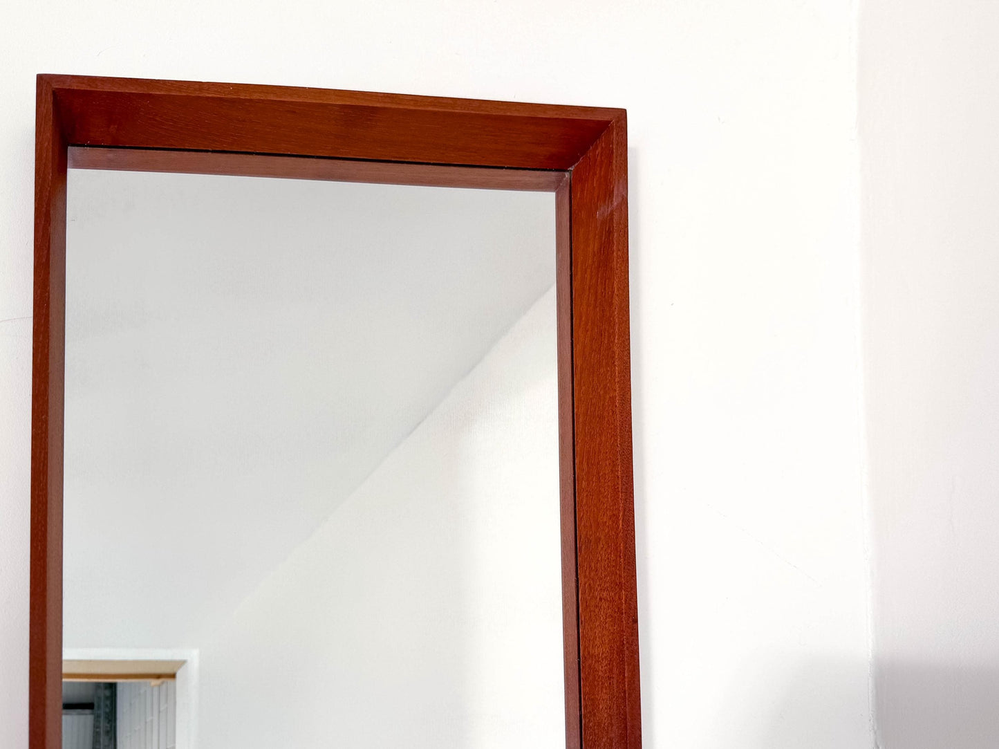 Midcentury Danish Modern Teak Wall Mirror & Shelf by Jansen Spejle