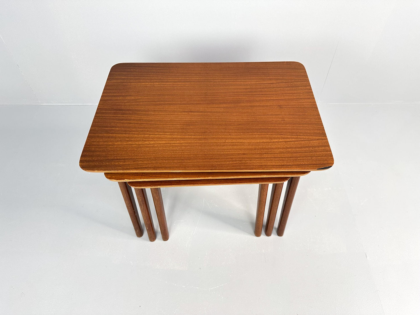 Vintage Teak Wood 3-Piece Nesting Tables – Netherlands, 1960s
